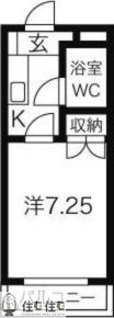 タートル21(1K/4階)の間取り写真
