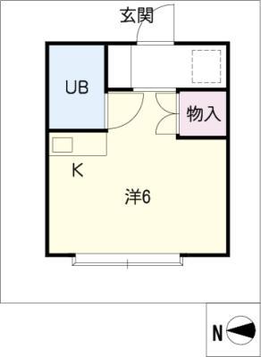 花水木アサノビル(ワンルーム/2階)の間取り写真