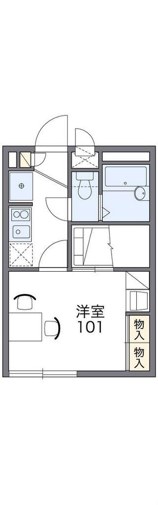 レオパレスZAION(1K/2階)の間取り写真