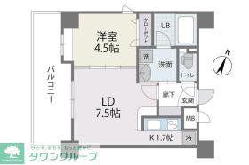 アクタス薬院Ⅲ(1LDK/3階)の間取り写真