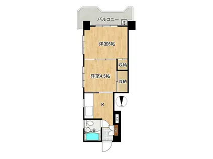 サブナード要町(1K/2階)の間取り写真