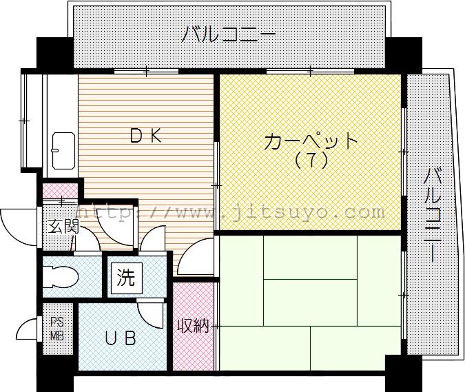 モナークマンション後楽園(2DK/6階)の間取り写真