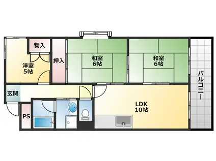 シャトーシュベルグ(3LDK/2階)の間取り写真