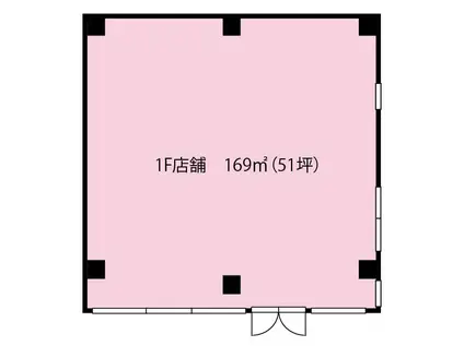 ステーションビル竹川1F店舗(ワンルーム/1階)の間取り写真