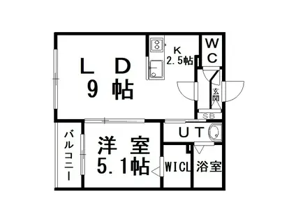 GRACE TIARA(1LDK/3階)の間取り写真