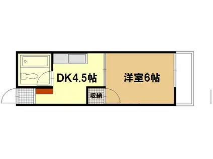 コーポこだま(1DK/5階)の間取り写真