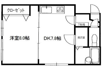 GOODS Ⅰ(1DK/2階)の間取り写真