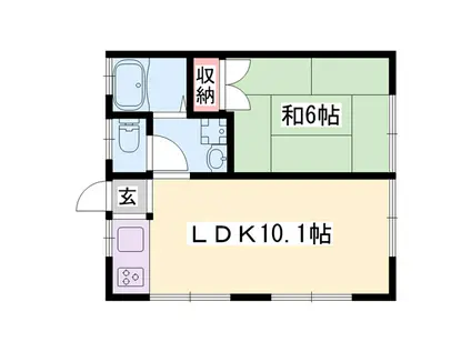 ハイツ山野井(1LDK/1階)の間取り写真