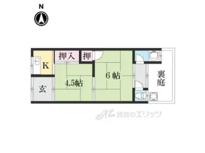 第一小富士荘(2K/1階)の間取り写真