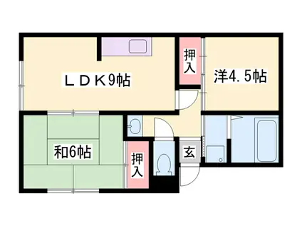 土井ハイツ(2LDK/1階)の間取り写真