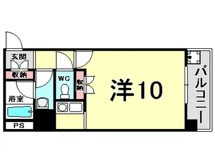 元町MGレジデンスIII(ワンルーム/11階)の間取り写真