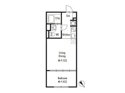 GRANPASEO駒場東大前(1LDK/2階)の間取り写真