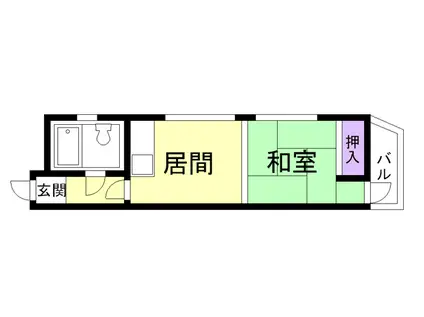 めぐみマンション(1DK/2階)の間取り写真