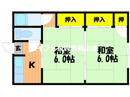 福泊アパート(2K/2階)の間取り写真