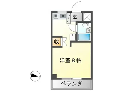 TOGETHER21B棟(ワンルーム/4階)の間取り写真