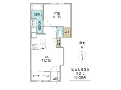 日立市石名坂町アパート工事(1LDK/1階)の間取り写真