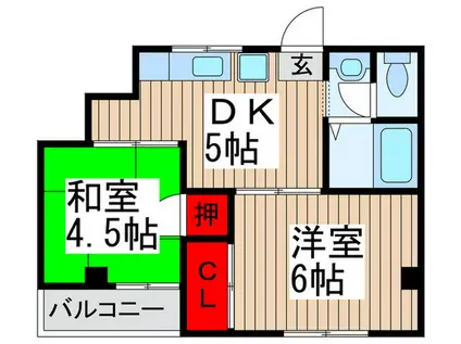 ペリーハイム新松戸(2DK/1階)の間取り写真