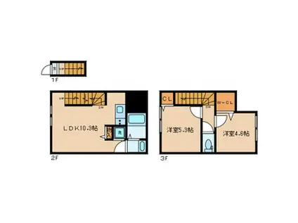 プライムガーデン中馬込(2LDK/2階)の間取り写真