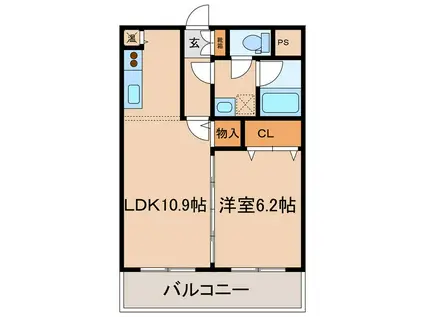 フォレシティ上田千曲(1LDK/2階)の間取り写真