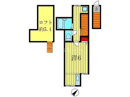 アイコート柴又(ワンルーム/2階)の間取り写真