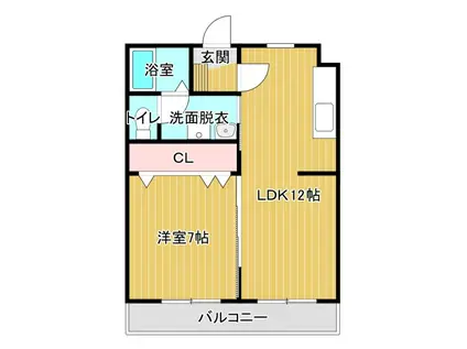 マンションエクシードIII(1LDK/3階)の間取り写真