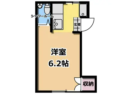千葉中央アパート(ワンルーム/2階)の間取り写真