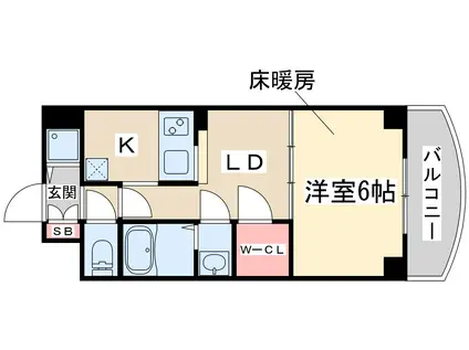 ノルデンタワー新大阪アネックスA棟(1LDK/23階)の間取り写真