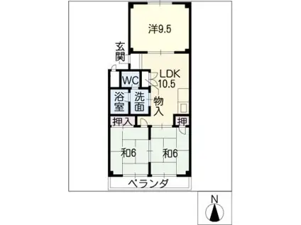 サンホーム愛宕(3LDK/4階)の間取り写真