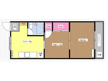 富士マンション(2DK/3階)の間取り写真