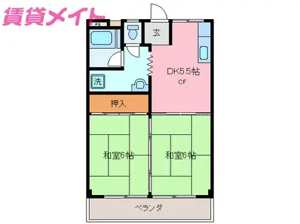 コーポ・アゴソ(2DK/3階)の間取り写真