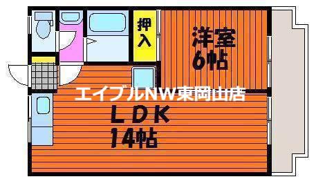 竜ノ口ハイツ(1LDK/1階)の間取り写真