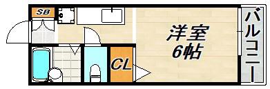 レジデンス郷X(ワンルーム/1階)の間取り写真