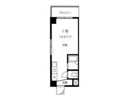 熊谷朝日第二ハイツ(ワンルーム/3階)の間取り写真