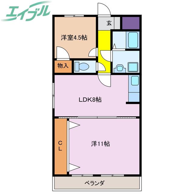 ファクタービル(1LDK/7階)の間取り写真