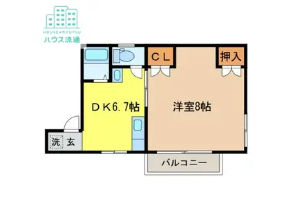 雅荘(1DK/1階)の間取り写真