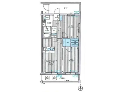 シンクロニシティ武蔵野(2LDK/2階)の間取り写真