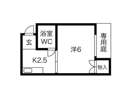 パラシオン彩(1K/1階)の間取り写真