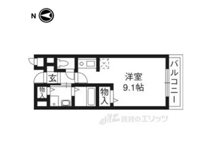 ビューティー藤ノ木(ワンルーム/2階)の間取り写真