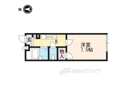 レオパレス山科御陵(1K/1階)の間取り写真