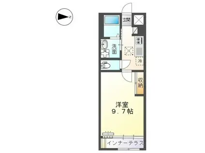 ガーデン(1K/1階)の間取り写真