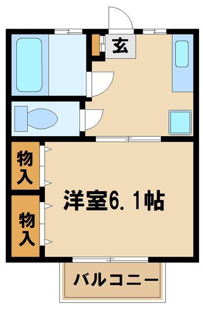 久保ハイツPII(1K/1階)の間取り写真