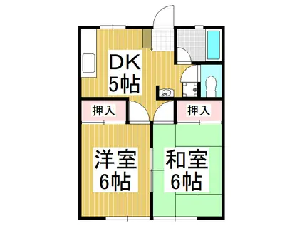 パークヒルM(2DK/2階)の間取り写真