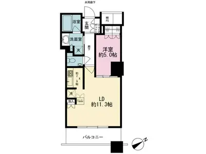 ザ・パークハウス西新宿タワー60(1LDK/24階)の間取り写真