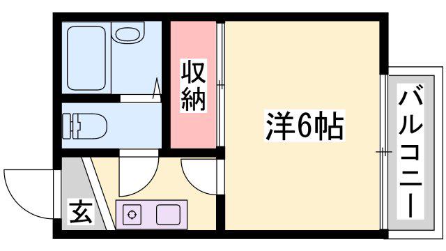 ヒューマンハイツI(1K/2階)の間取り写真