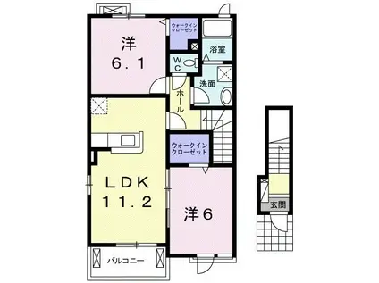 サニースポットIV(2LDK/2階)の間取り写真