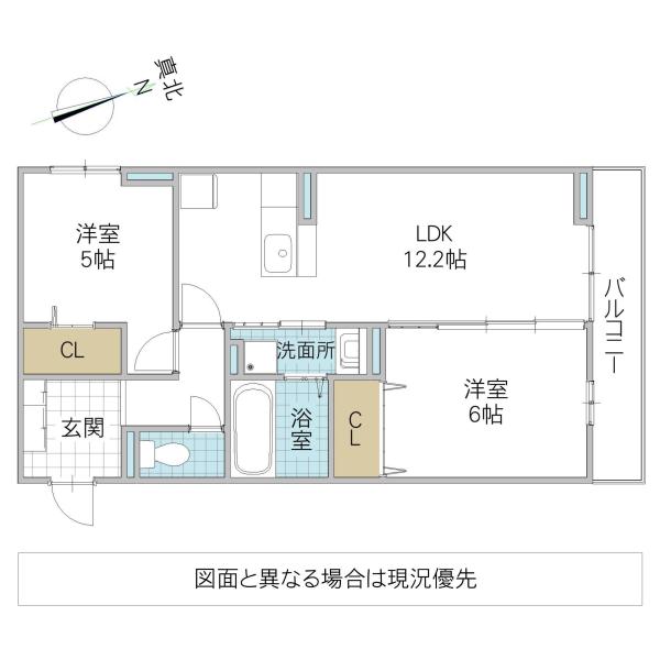 ECLAT(2LDK/2階)の間取り写真