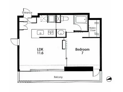 VILLA RONDO(1LDK/4階)の間取り写真