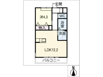 サンプレイス(1LDK/1階)の間取り写真