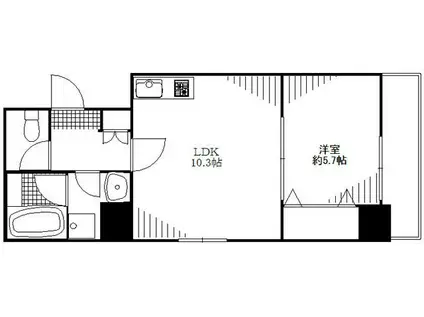 ヒルトップ白金台(1LDK/4階)の間取り写真