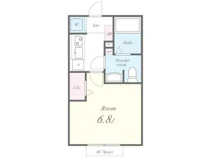 ル・シャンデパン(1K/2階)の間取り写真